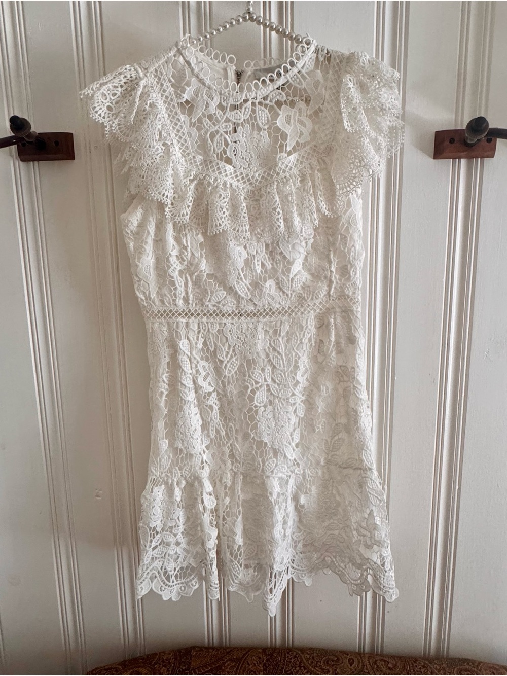 Adelyn Rae White Lace Ruffle Mini Dress - Picture 1 of 7